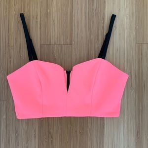 Topshop Neon Pink Crop Top